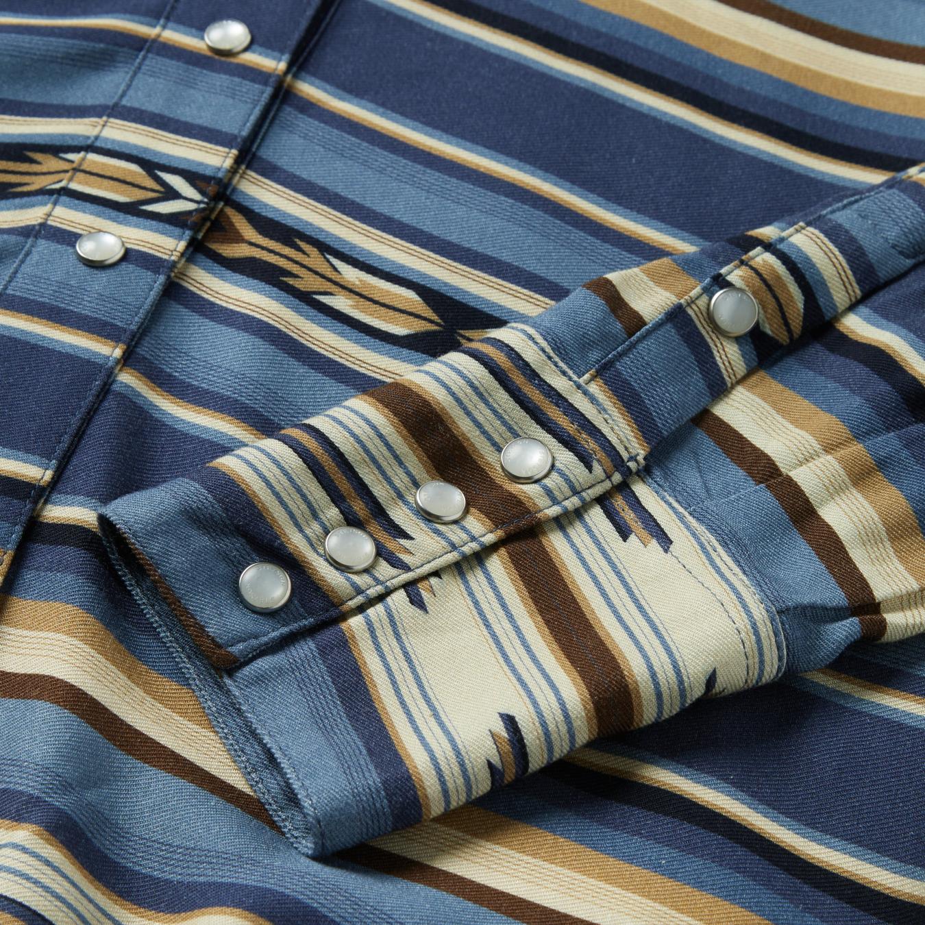 Women Western Shirts | Stetson Indigo Serape Print Shirt Blue