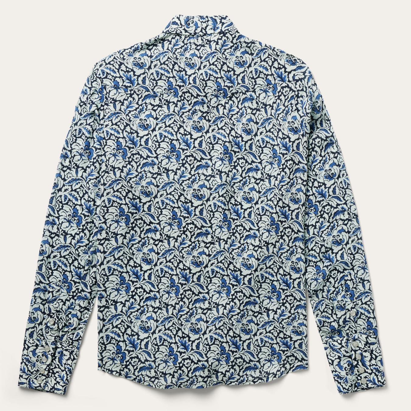 Women Western Shirts | Stetson Indigo Tapestry Print Shirt Blue