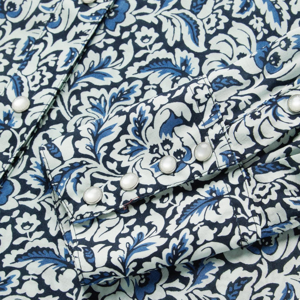 Women Western Shirts | Stetson Indigo Tapestry Print Shirt Blue