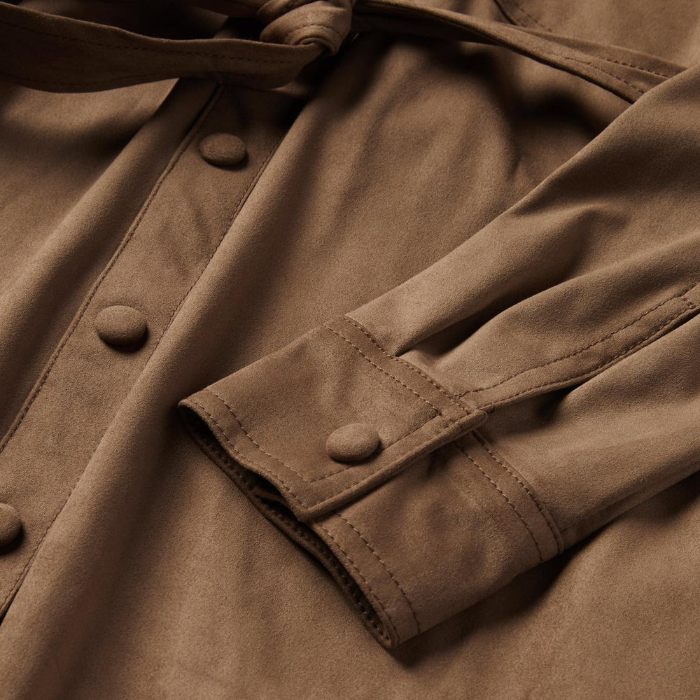 Women Western Shirts | Stetson Khaki Suede Western Shirt Tan