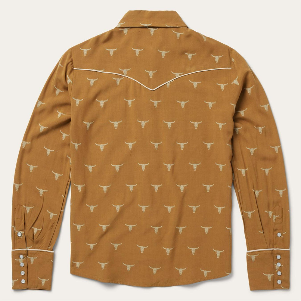 Women Western Shirts | Stetson Mojave Longhorn Print Snap Western Shirt Brown
