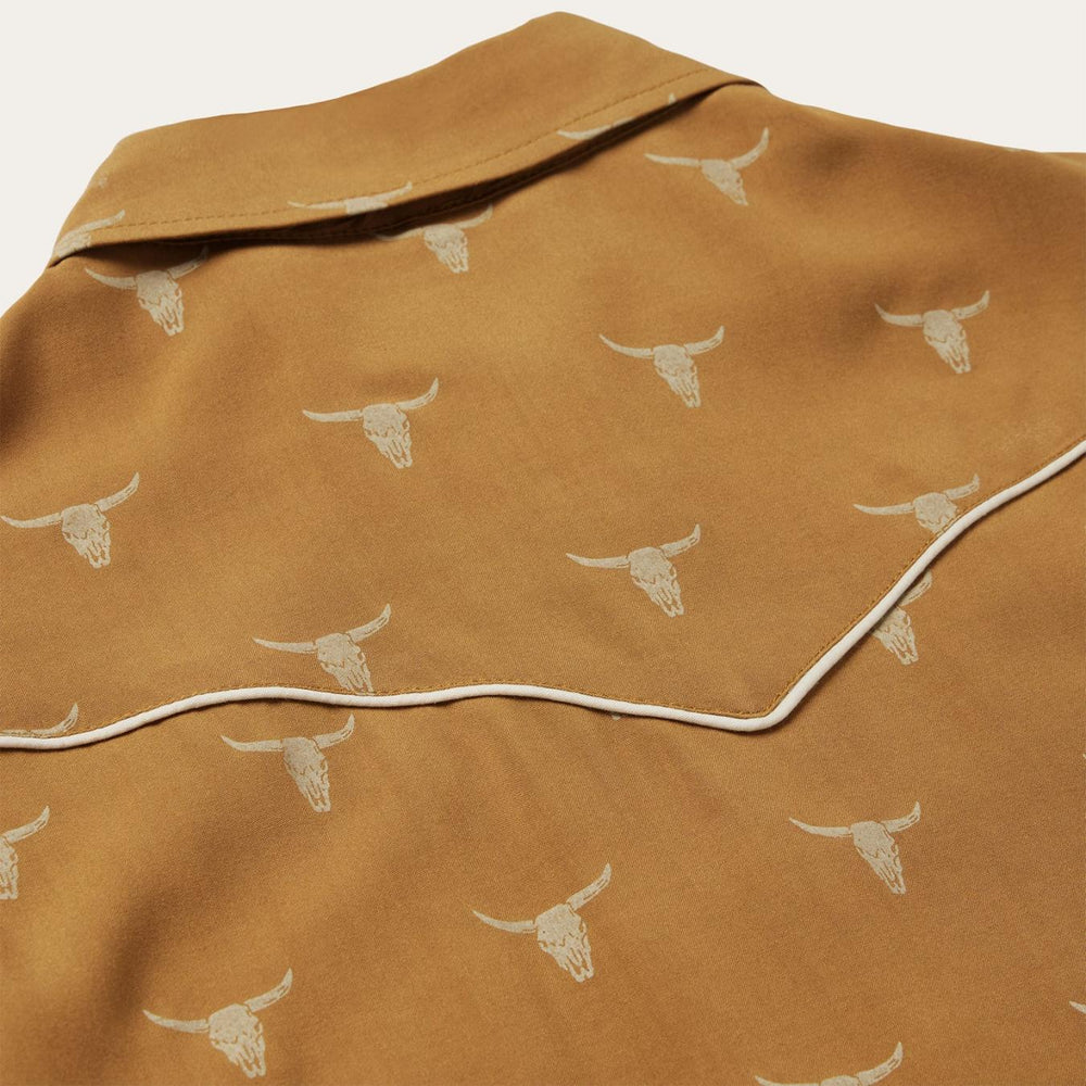 Women Western Shirts | Stetson Mojave Longhorn Print Snap Western Shirt Brown