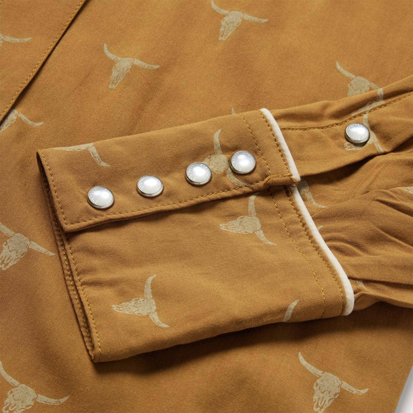Women Western Shirts | Stetson Mojave Longhorn Print Snap Western Shirt Brown