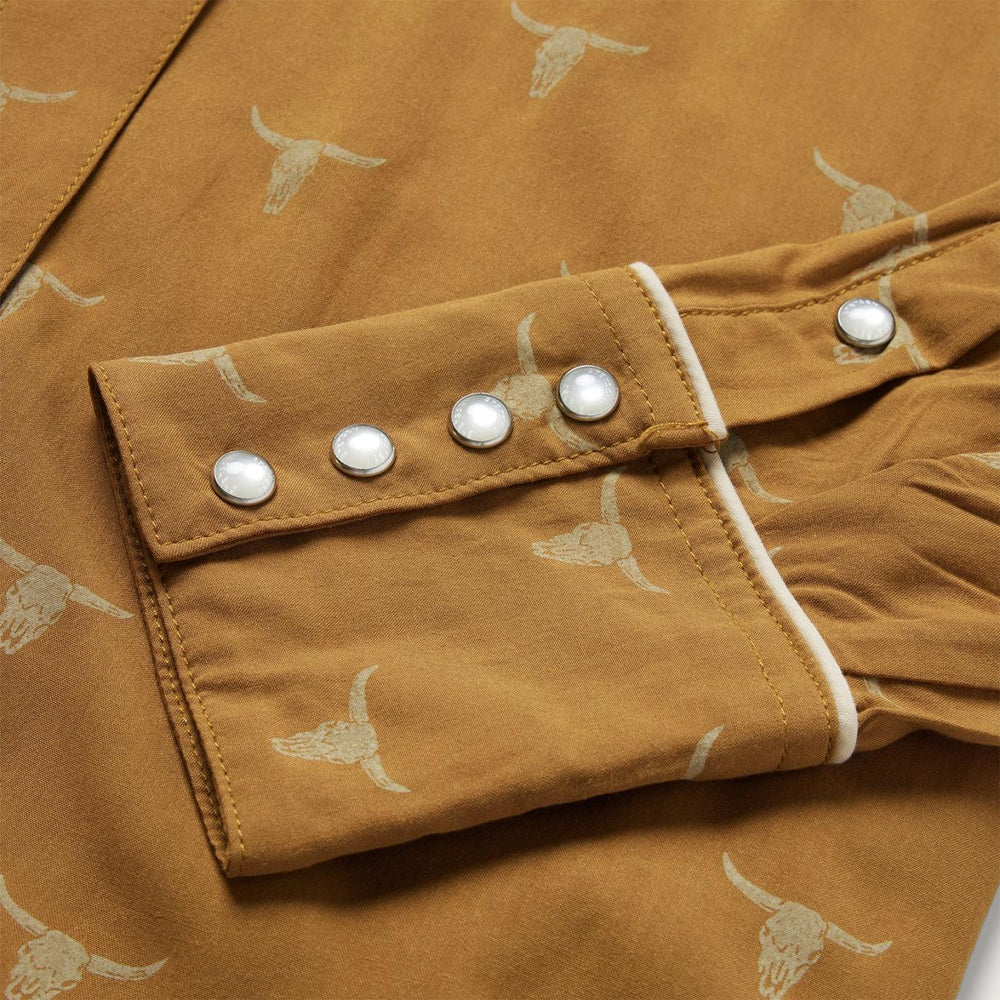 Women Western Shirts | Stetson Mojave Longhorn Print Snap Western Shirt Brown