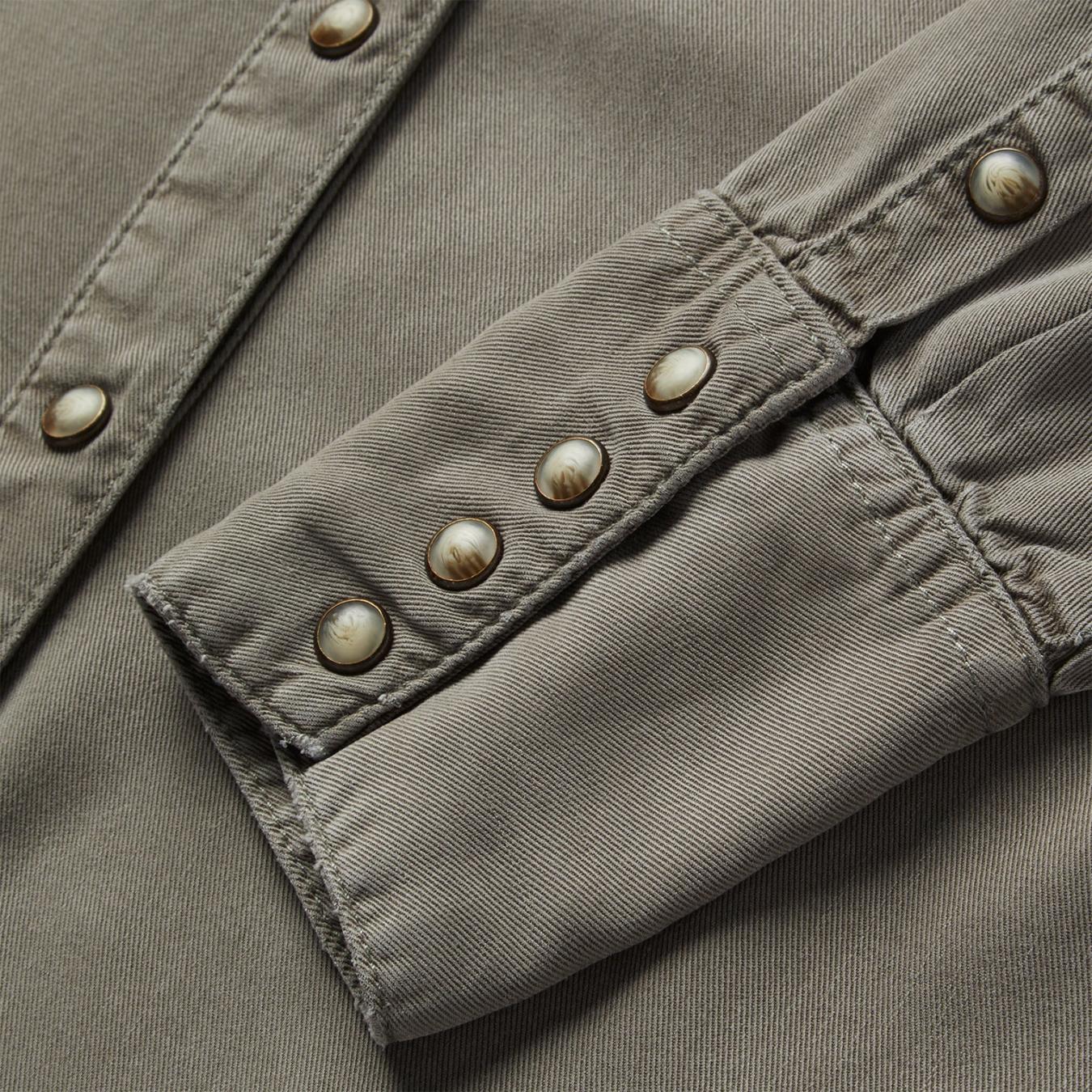 Women Western Shirts | Stetson Olive Twill Western Shirt Green