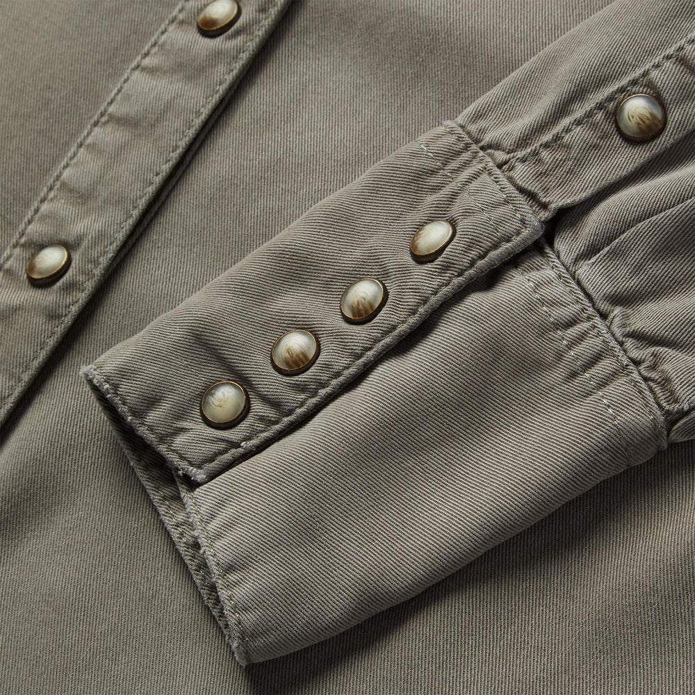 Women Western Shirts | Stetson Olive Twill Western Shirt Green