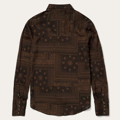 Women Western Shirts | Stetson Patchwork Bandana Print Shirt Brown
