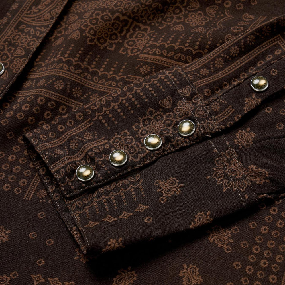 Women Western Shirts | Stetson Patchwork Bandana Print Shirt Brown