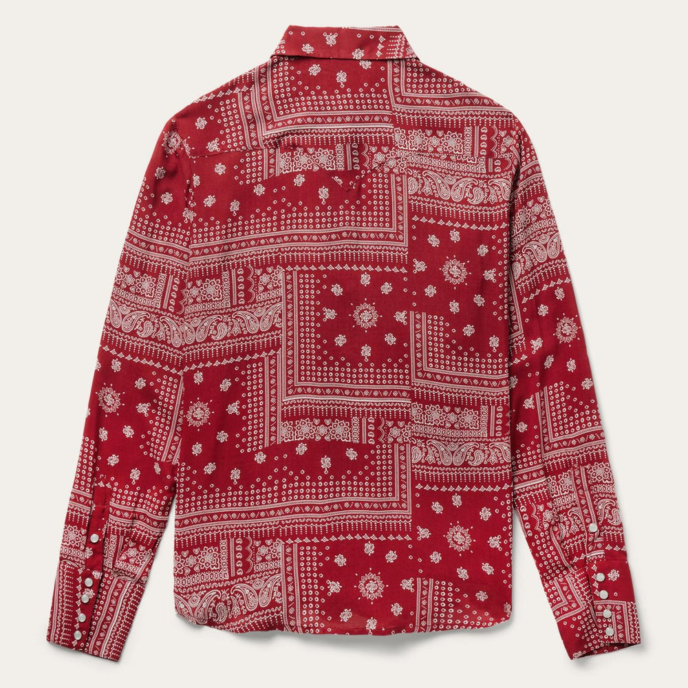 Women Western Shirts | Stetson Red Bandana Patchwork Shirt Red