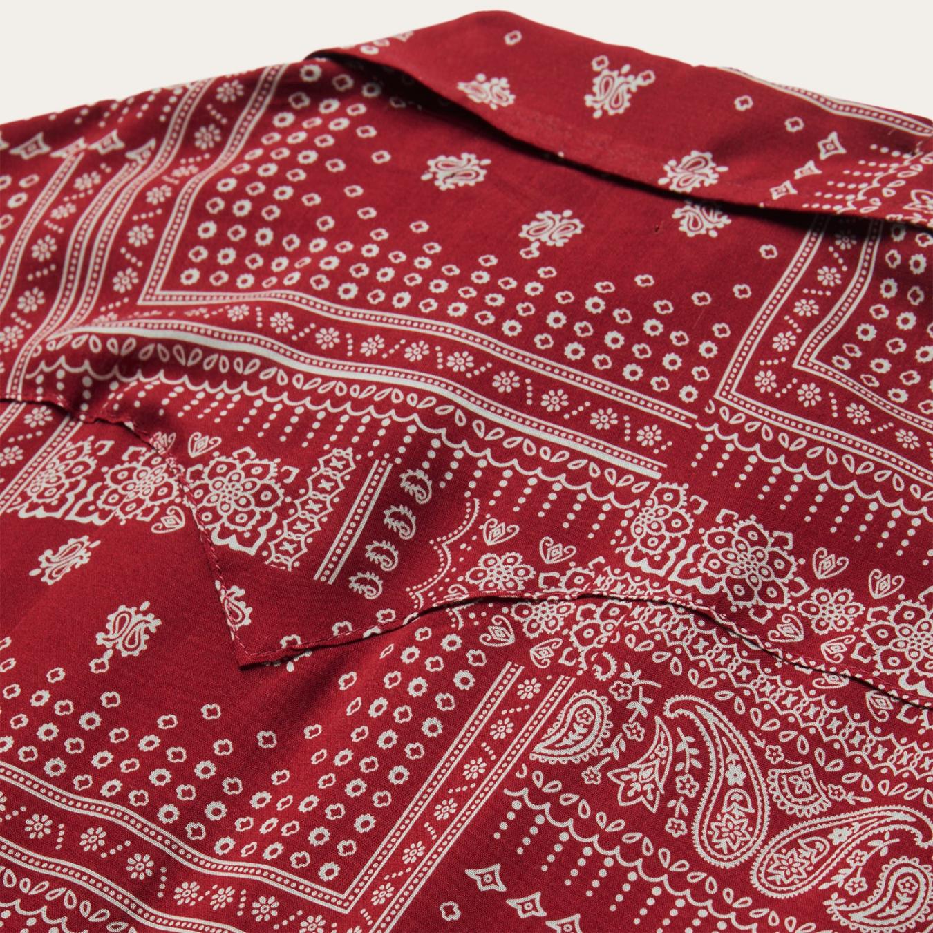 Women Western Shirts | Stetson Red Bandana Patchwork Shirt Red