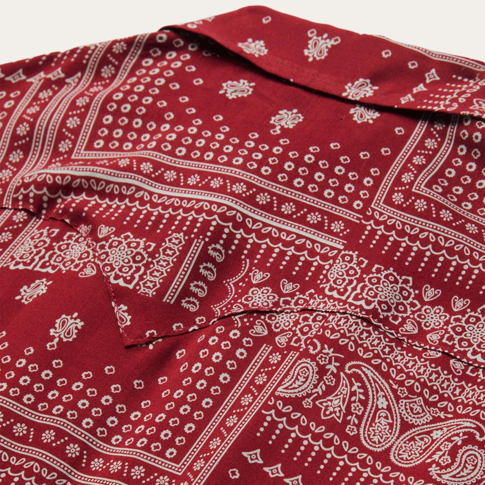Women Western Shirts | Stetson Red Bandana Patchwork Shirt Red
