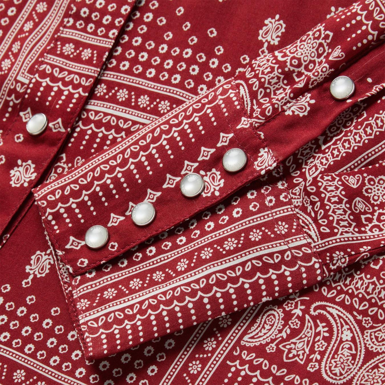 Women Western Shirts | Stetson Red Bandana Patchwork Shirt Red