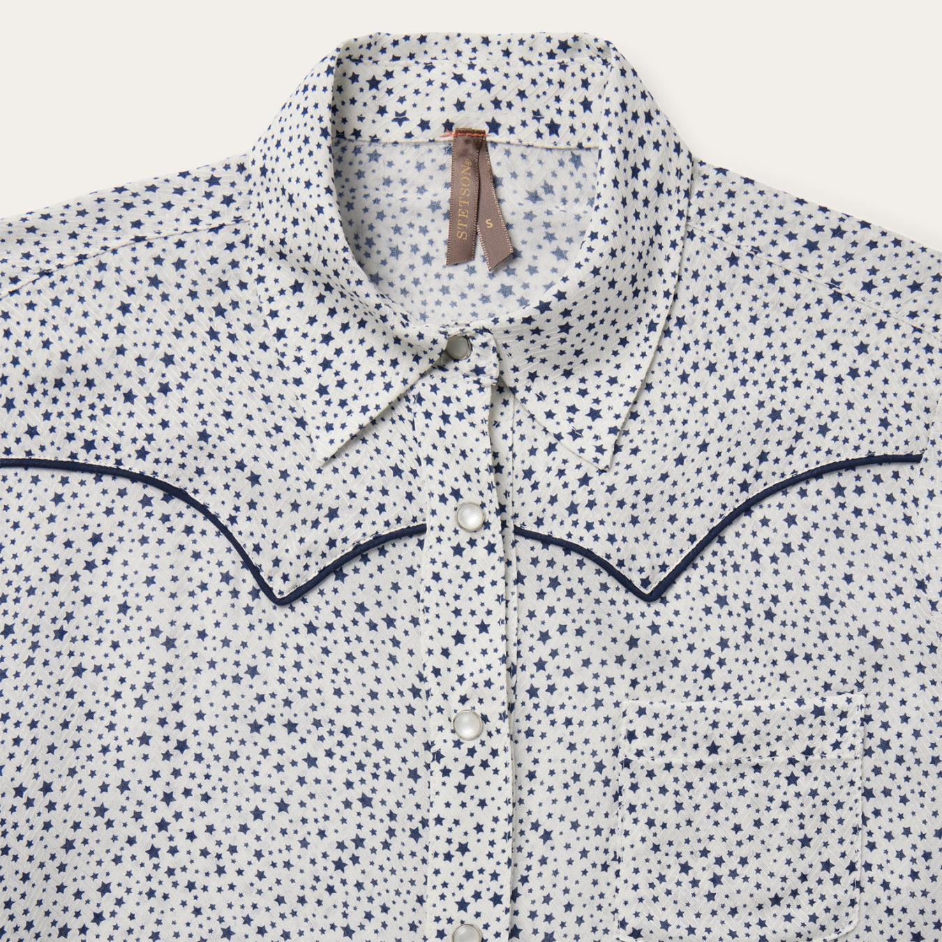 Women Western Shirts | Stetson Stars Print Western Shirt White