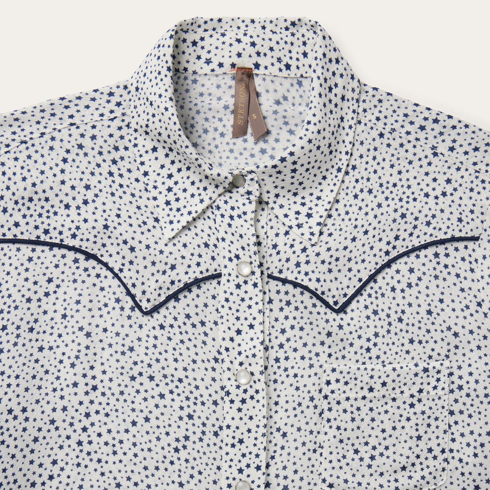 Women Western Shirts | Stetson Stars Print Western Shirt White