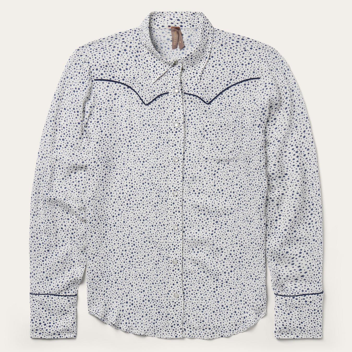 Women Western Shirts | Stetson Stars Print Western Shirt White