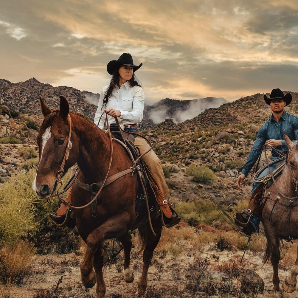 Women Western Shirts | Stetson Western Embroidered Denim Shirt White