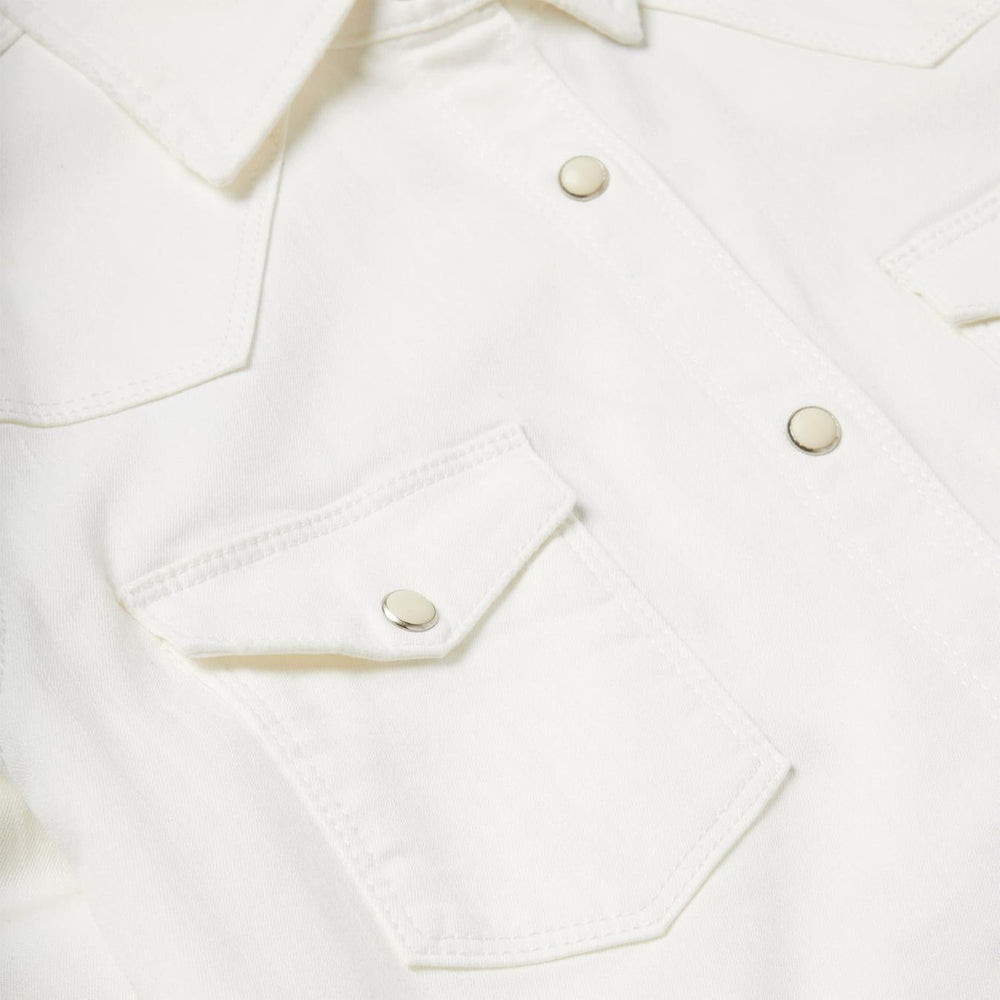 Women Western Shirts | Stetson Western Embroidered Denim Shirt White