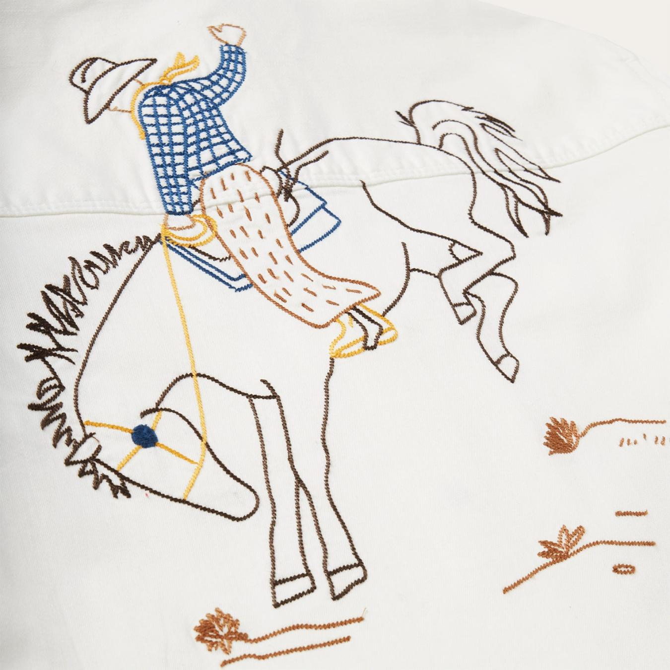 Women Western Shirts | Stetson Western Embroidered Denim Shirt White
