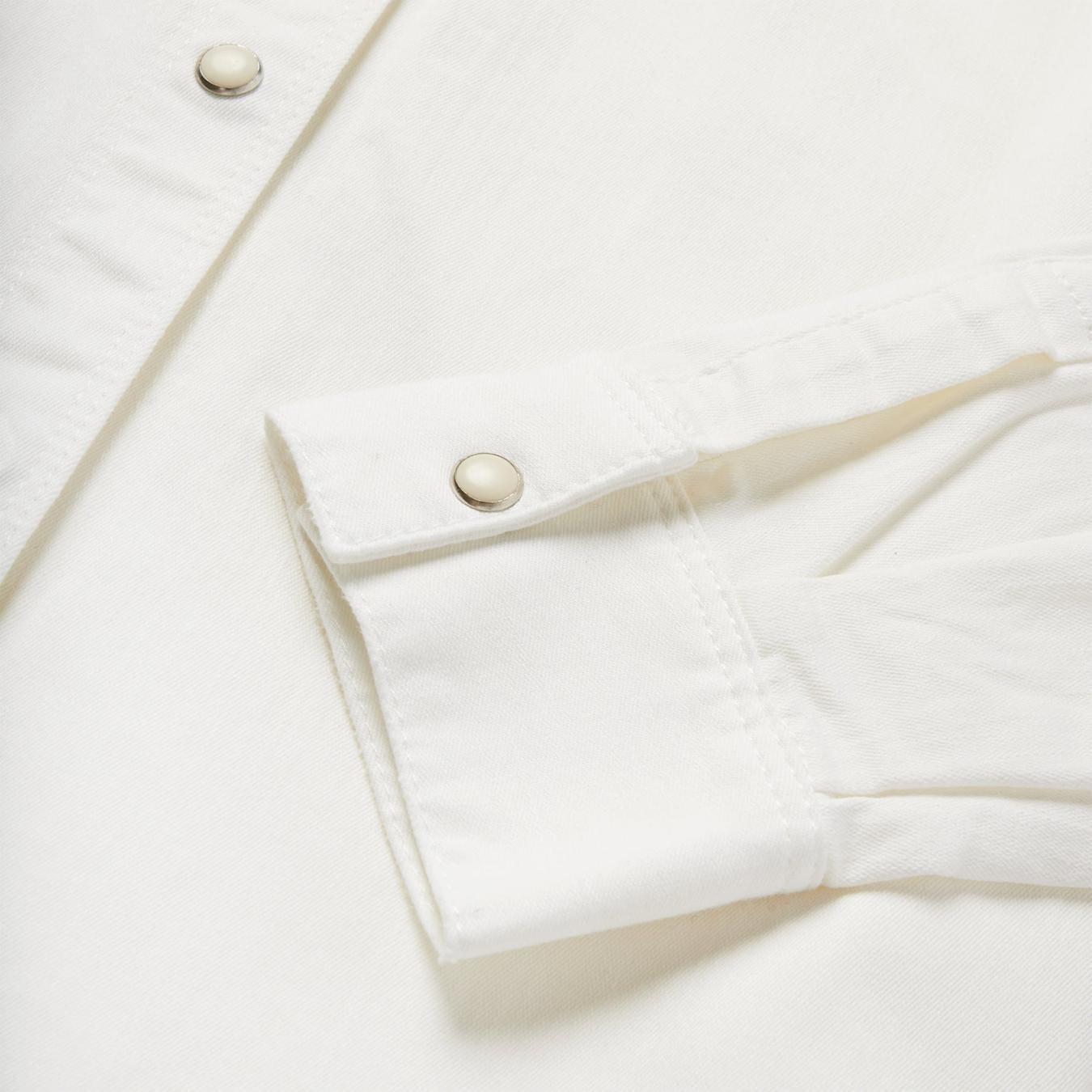 Women Western Shirts | Stetson Western Embroidered Denim Shirt White