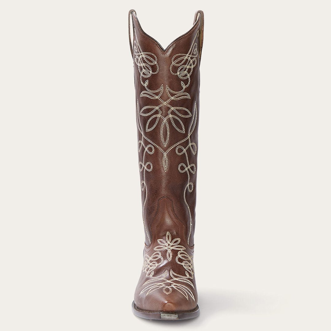 Women Western | Stetson Adeline Burnished Brown Back Zip Cowboy Boot Brown