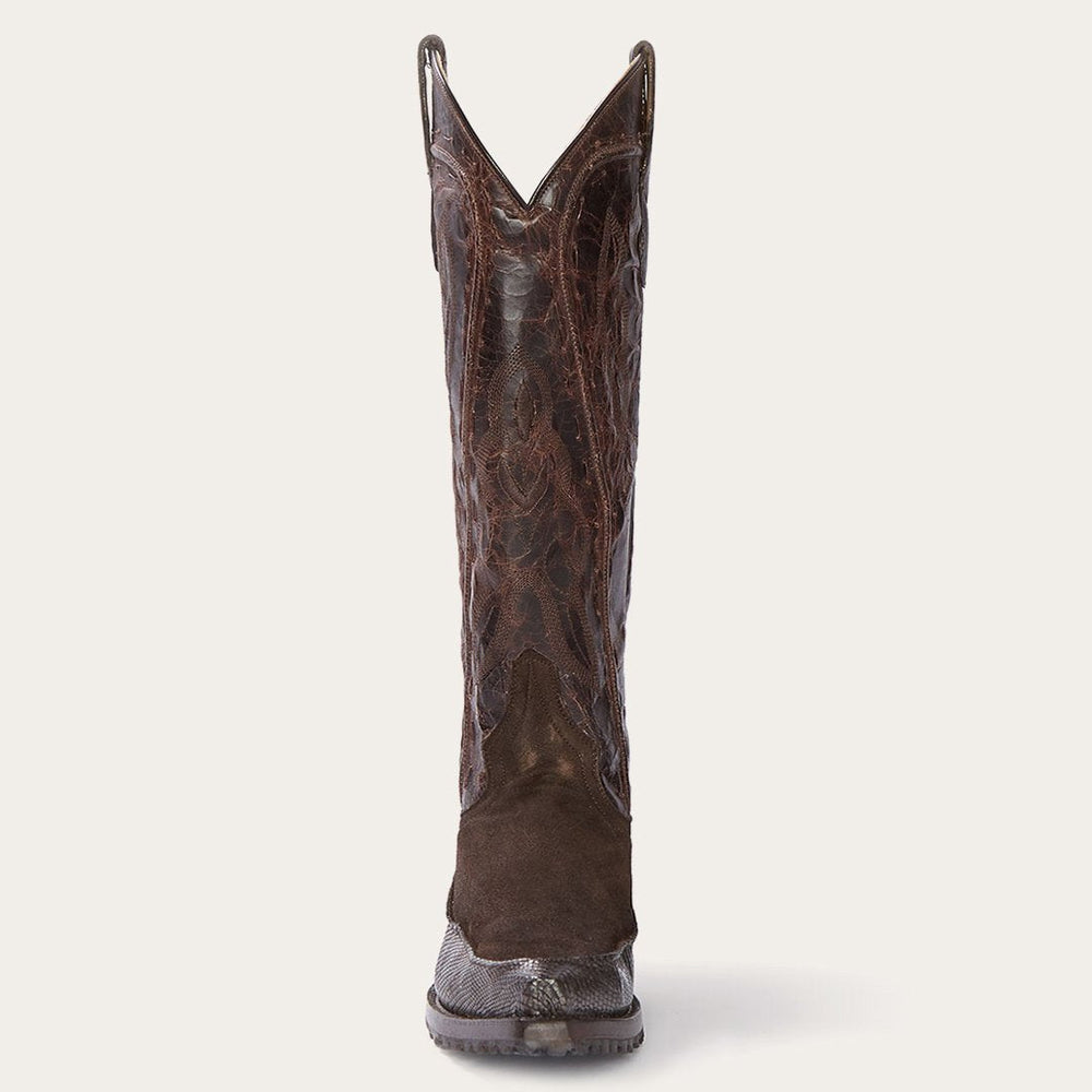 Women Western | Stetson Dakota Brown Suede &amp; Teju Cowboy Boot Brown