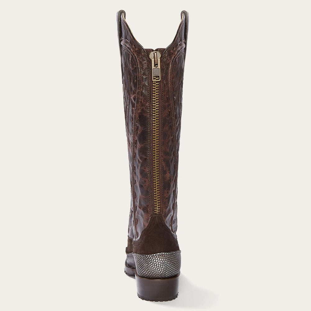 Women Western | Stetson Dakota Brown Suede &amp; Teju Cowboy Boot Brown