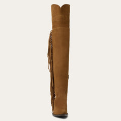 Women Western | Stetson Glam Over-The-Knee Fringe Boot Tan Suede
