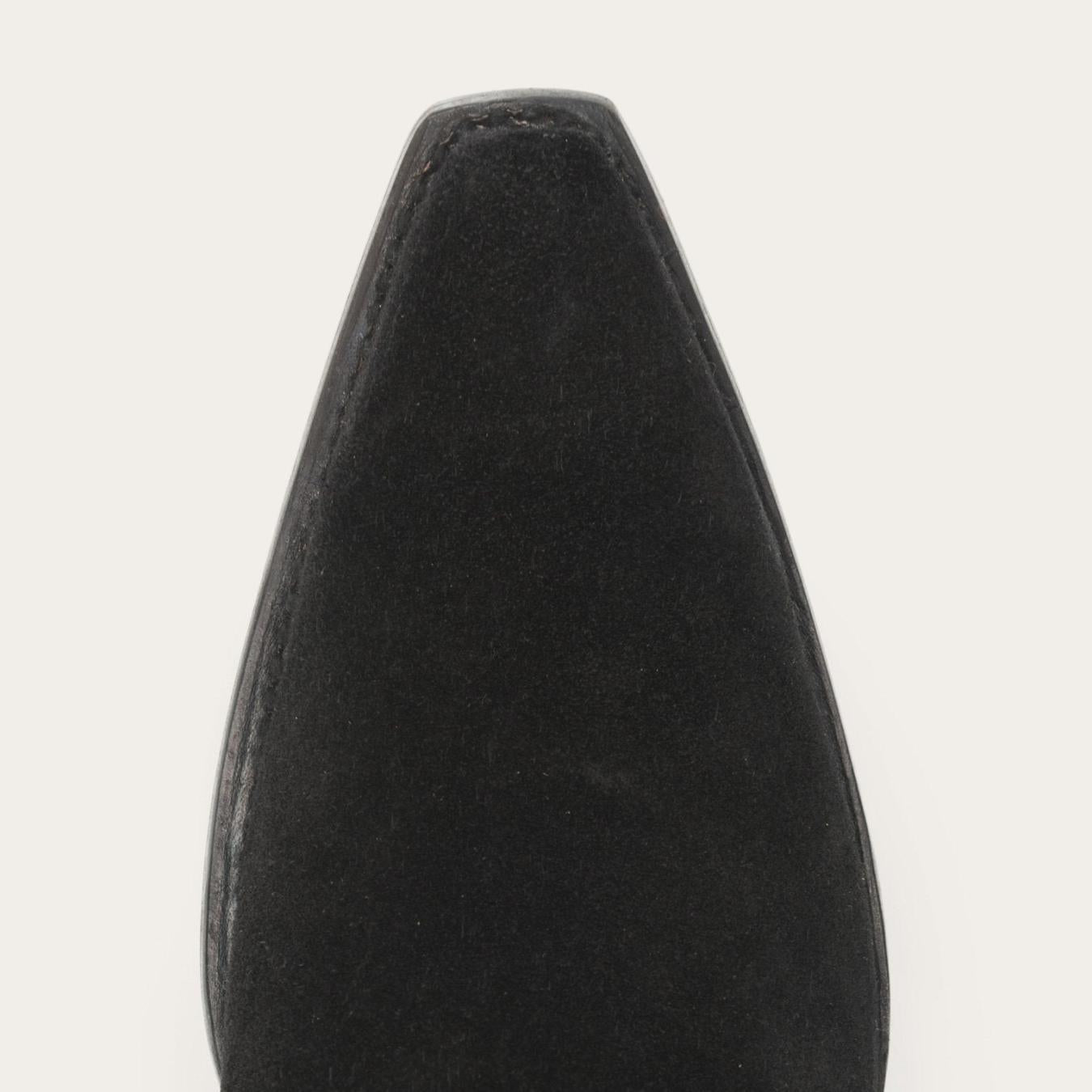 Women Western | Stetson Halle Suede Fringe Side Zip Boot Black
