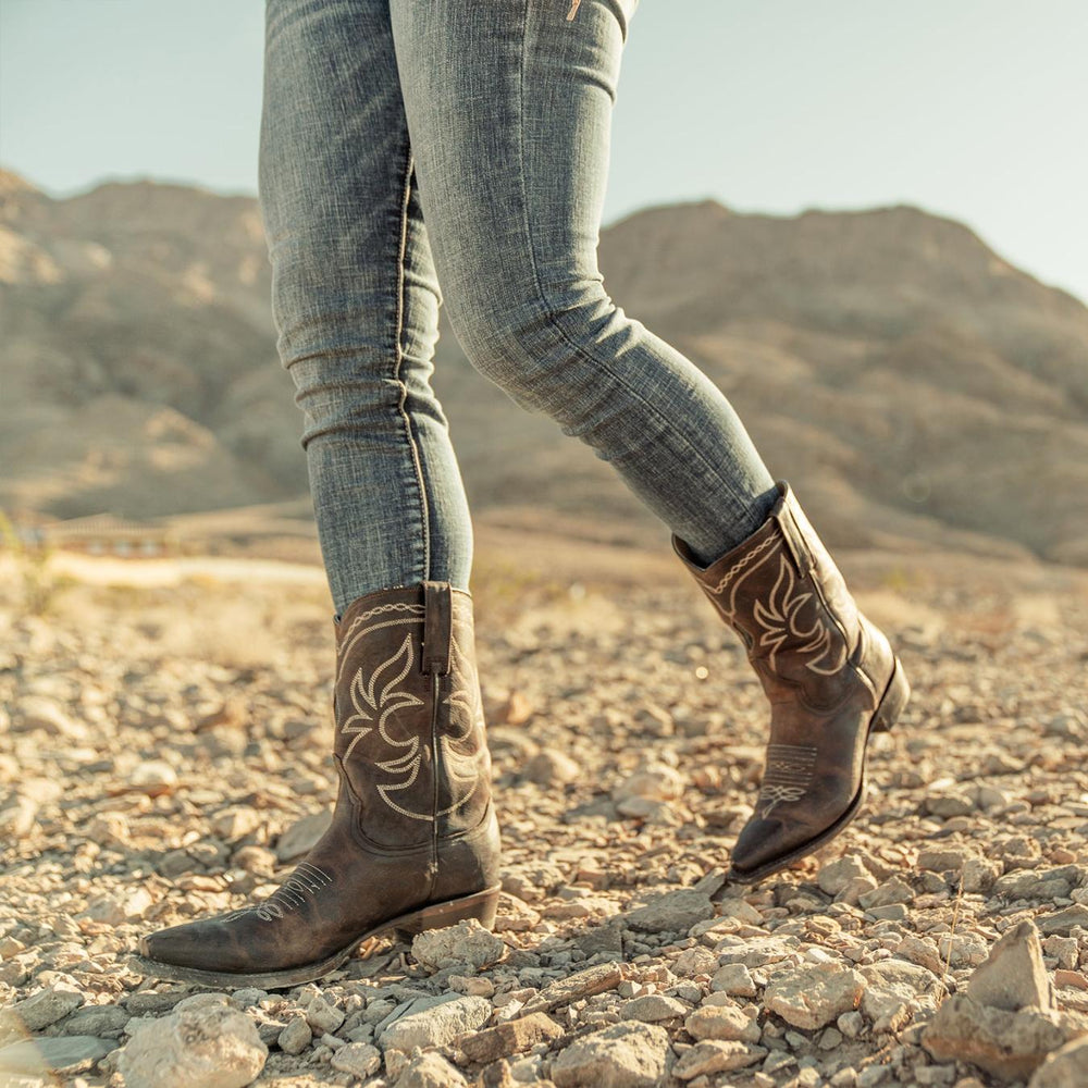Women Western | Stetson Iris Mid-Calf Embroidered Boot Brown
