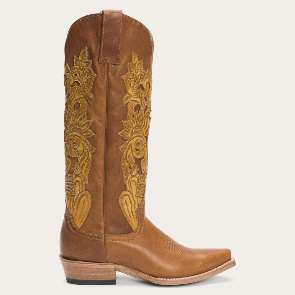 Women Western | Stetson Jules Hand Tooled Leather Boot Brown