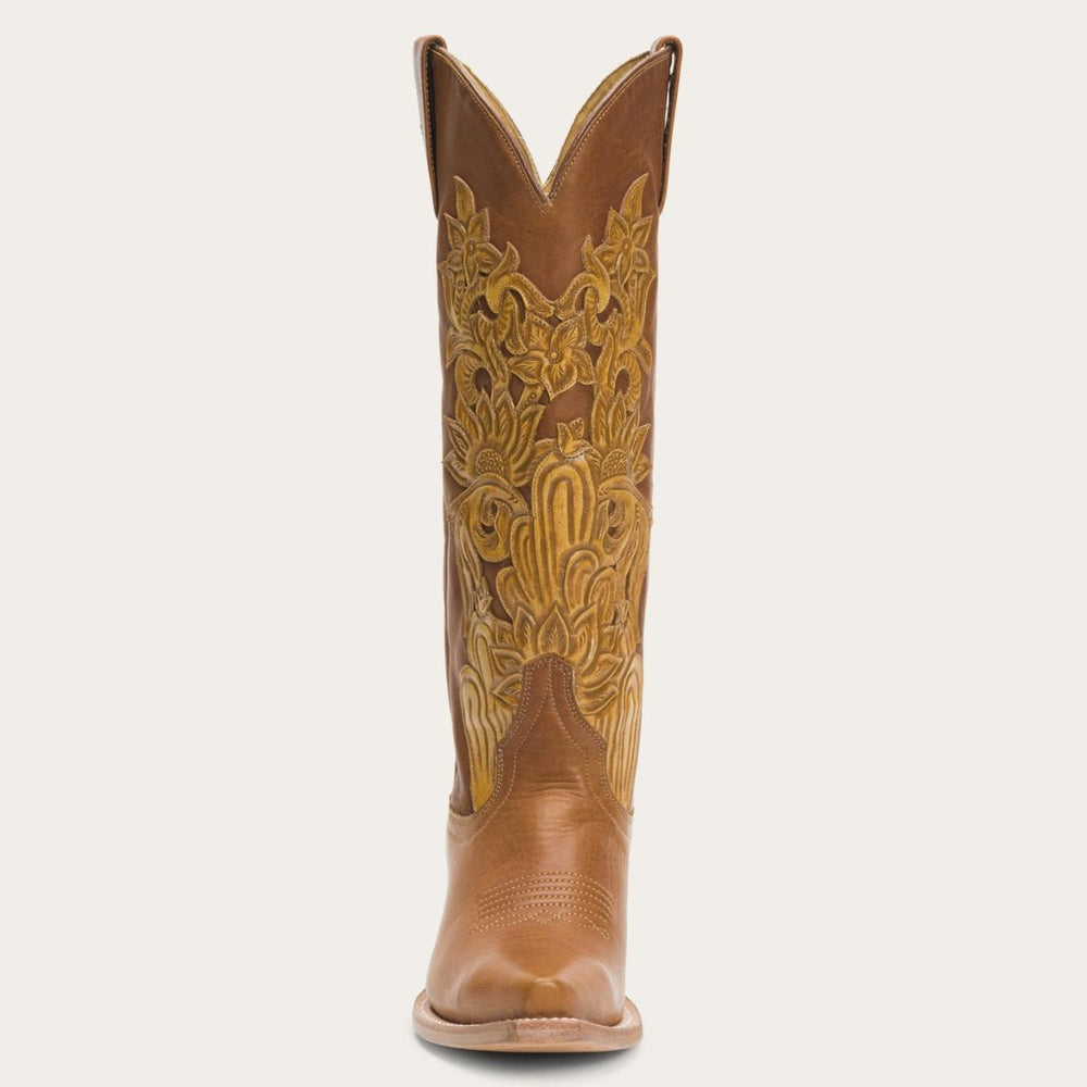 Women Western | Stetson Jules Hand Tooled Leather Boot Brown