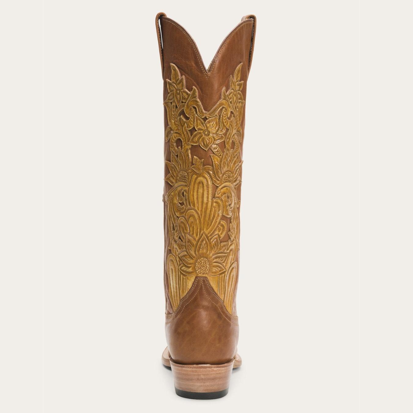 Women Western | Stetson Jules Hand Tooled Leather Boot Brown